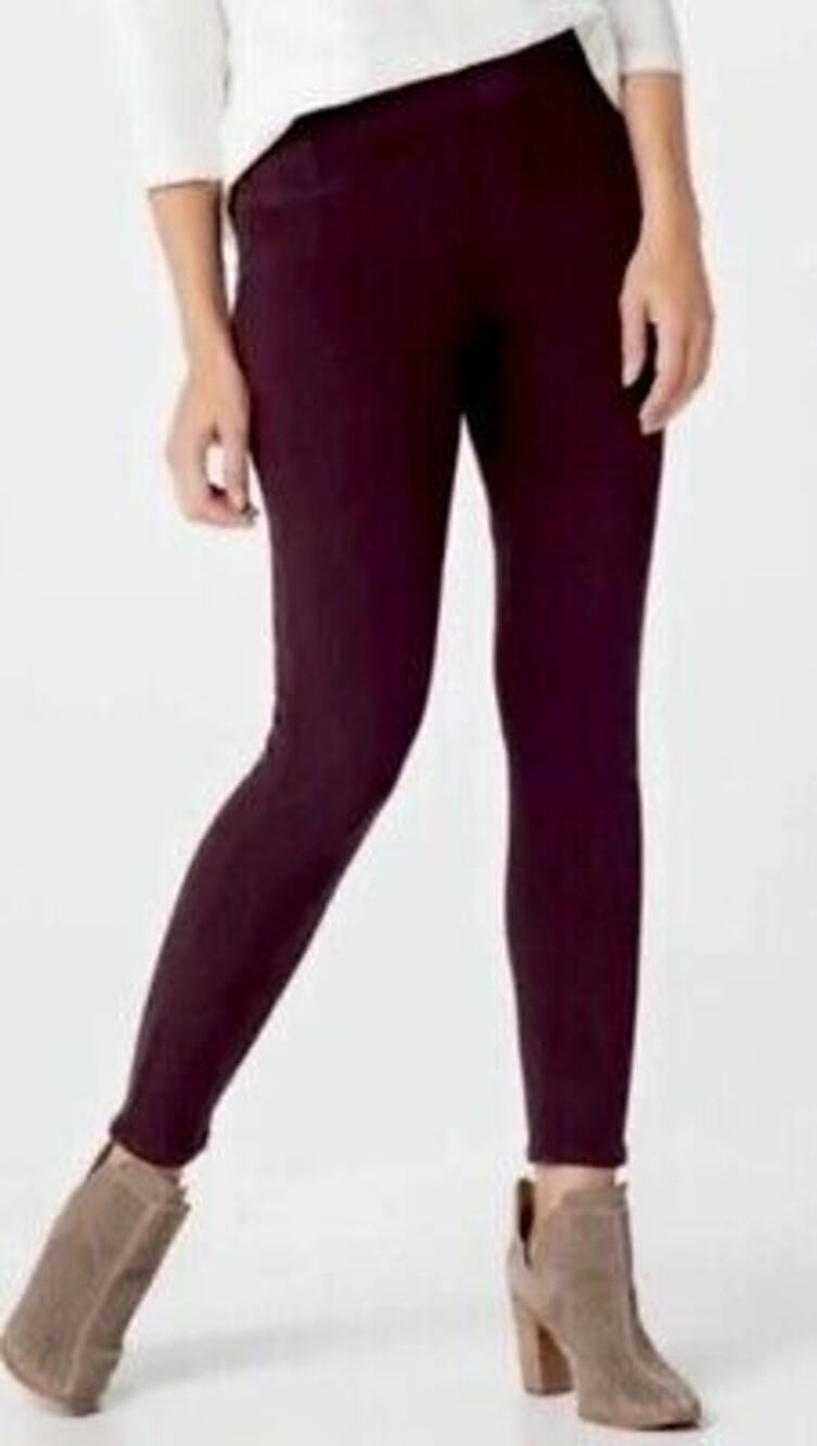 NEW Spanx The Perfect Pant Ponte Skinny Pants Wine Purple Women's Medium